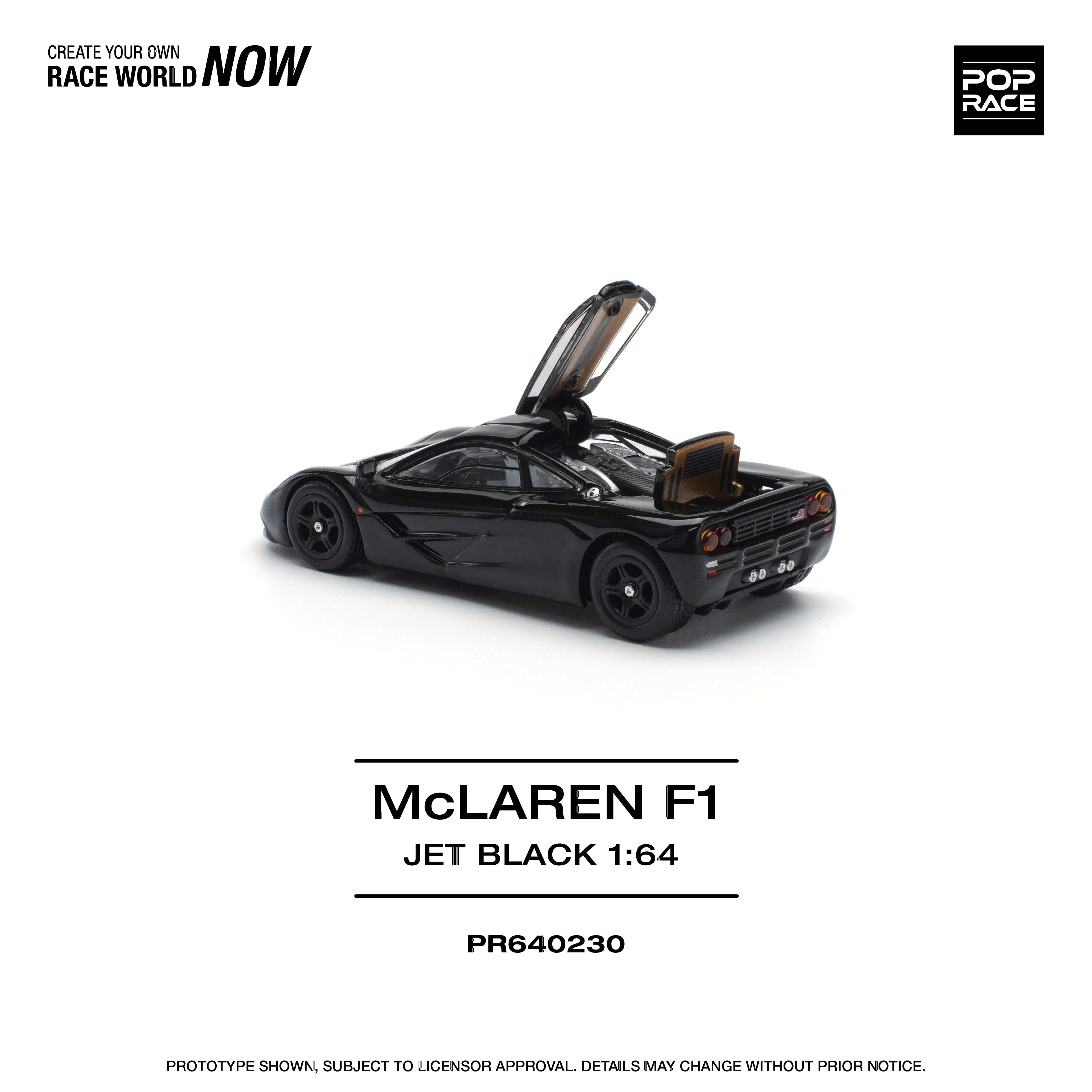 McLaren F1 Jet Black Pop Race 1/64 scale – Hanz Driven