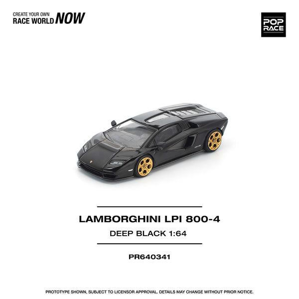 Lamborghini Countach LPI 800-4 DEEP BLACK Pop Race 1/64 scale