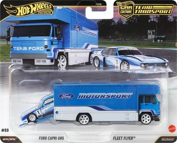 Ford Capri GR5 & Fleet Flyer Hot Wheels Team Transport JHX89