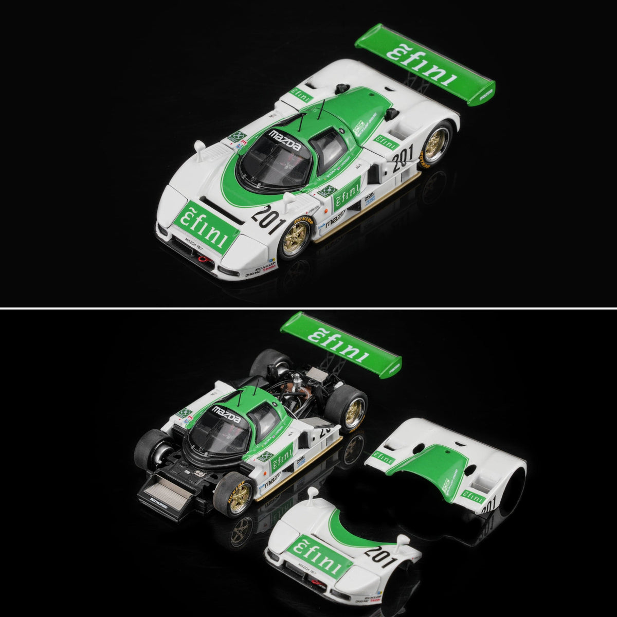 (PRE-ORDER) Mazda 787B No. 201 Green/White Motorhelix 1/64 M60112