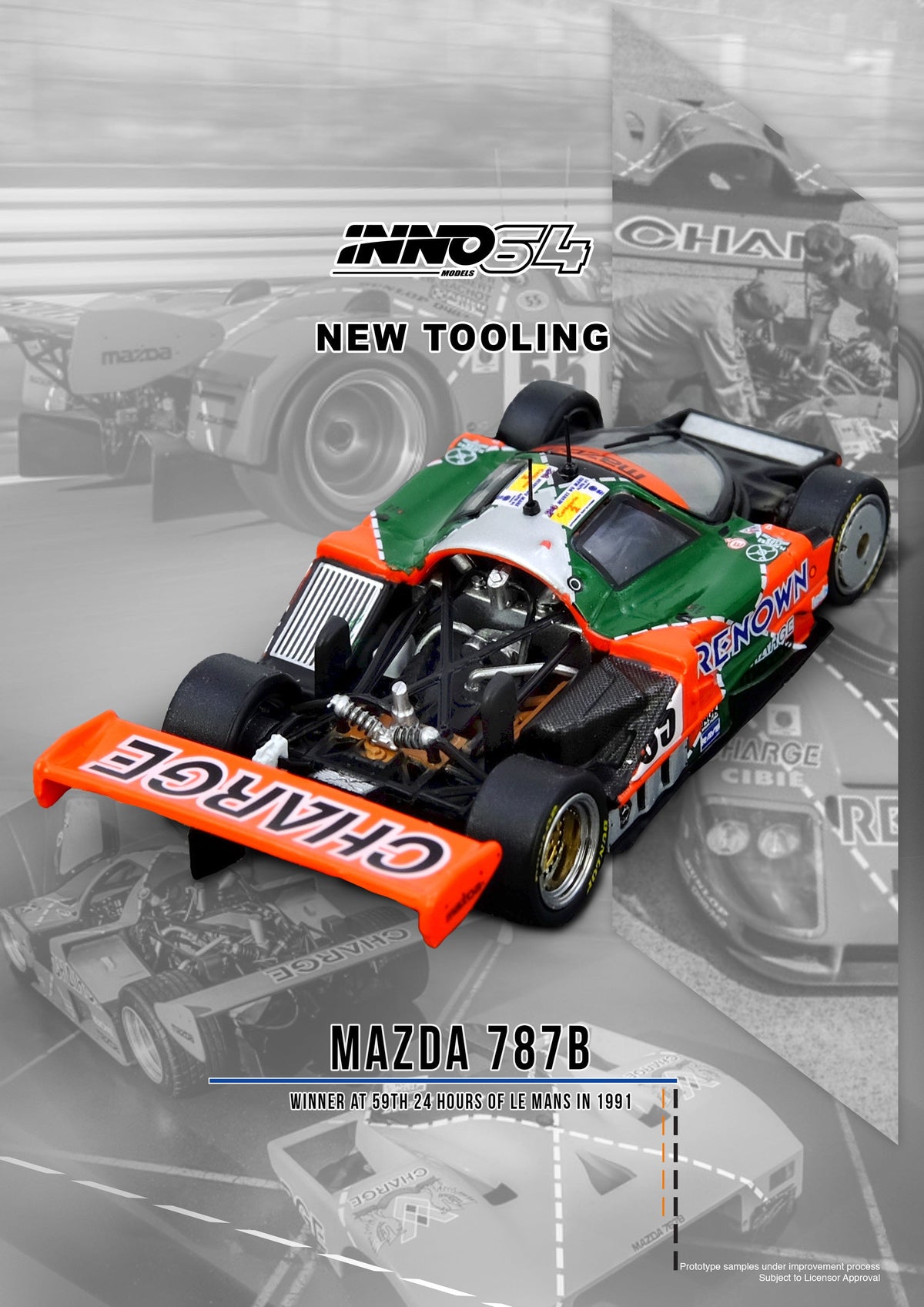 Mazda 787B Winner at 24 Hours Le Mans 1991 Inno64 1:64 scale
