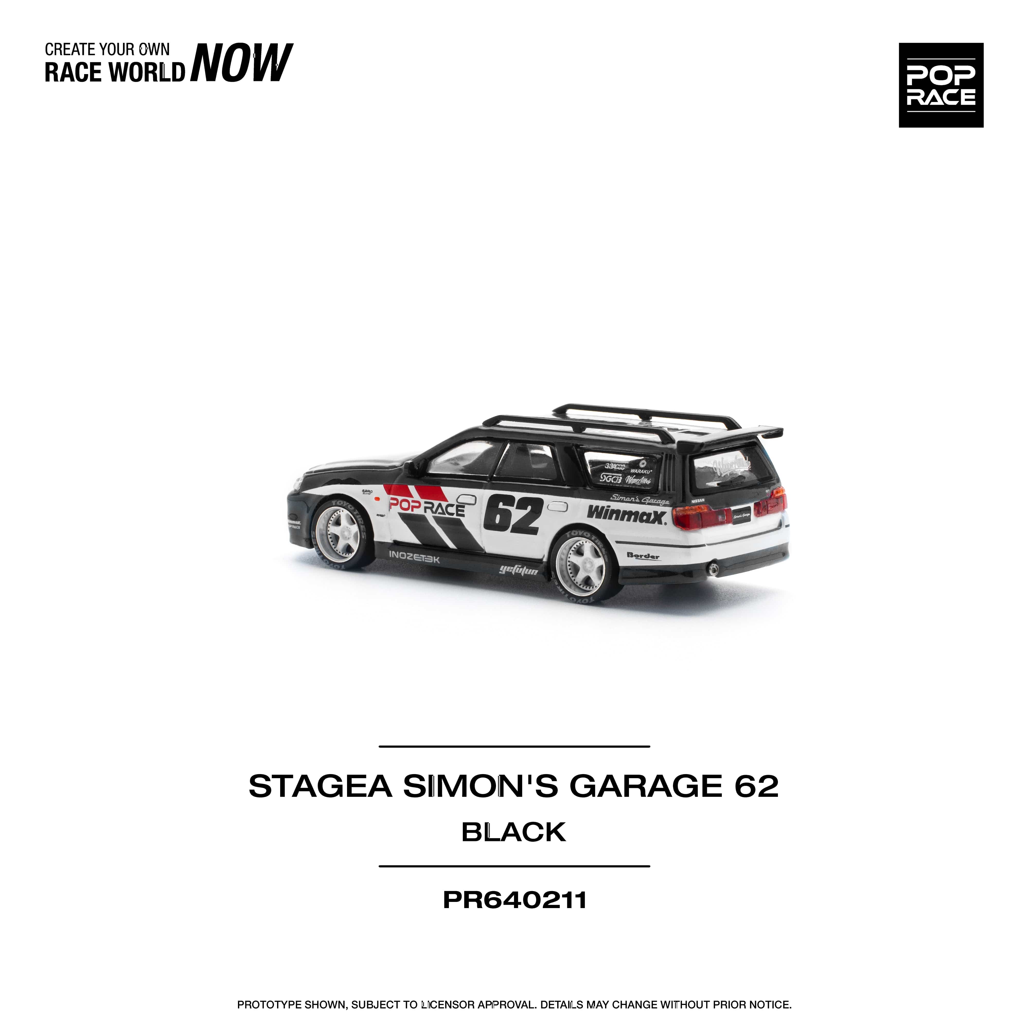 R34 Stagea Simon's Garage 62 Black Nissan Skyline Pop Race – Hanz