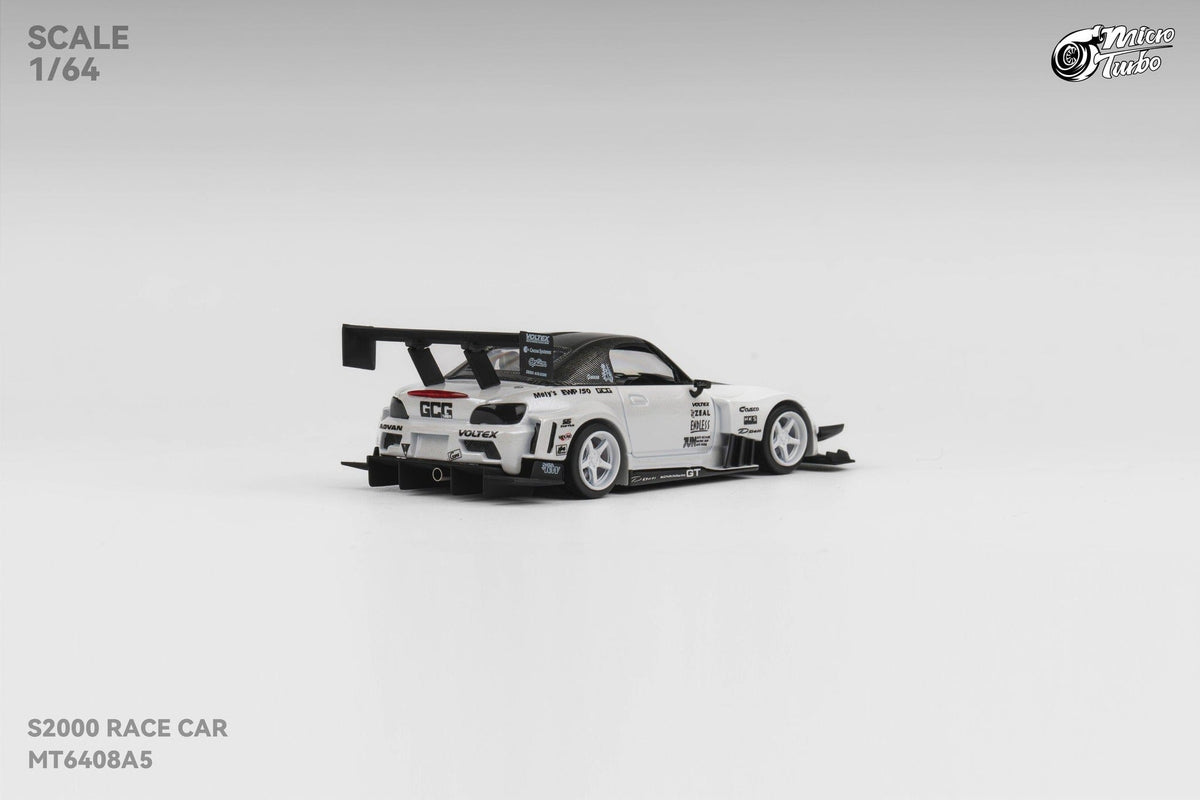Honda S2000 Metallic White Micro Turbo 1/64 scale MT6408A5