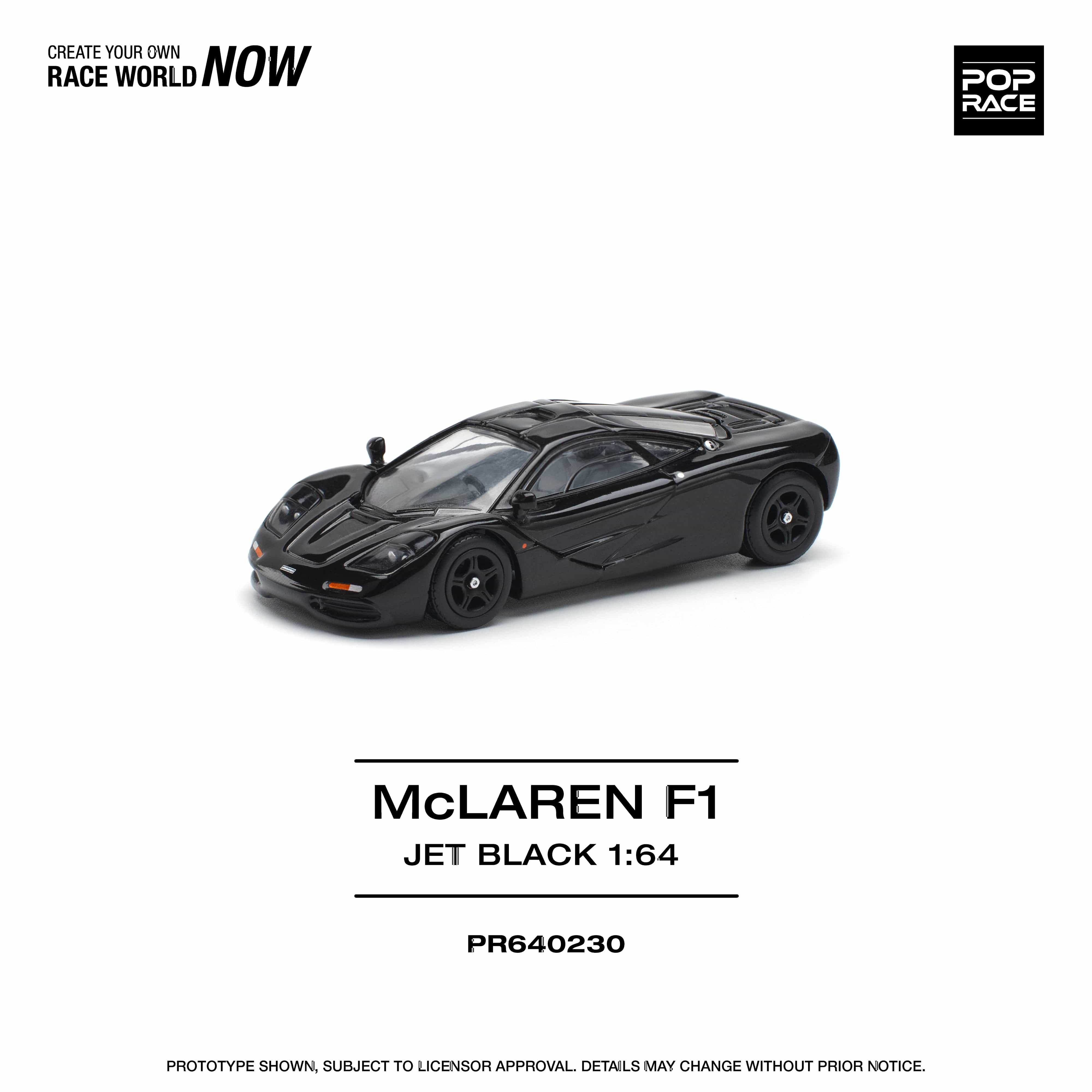 McLaren F1 Jet Black Pop Race 1/64 scale – Hanz Driven