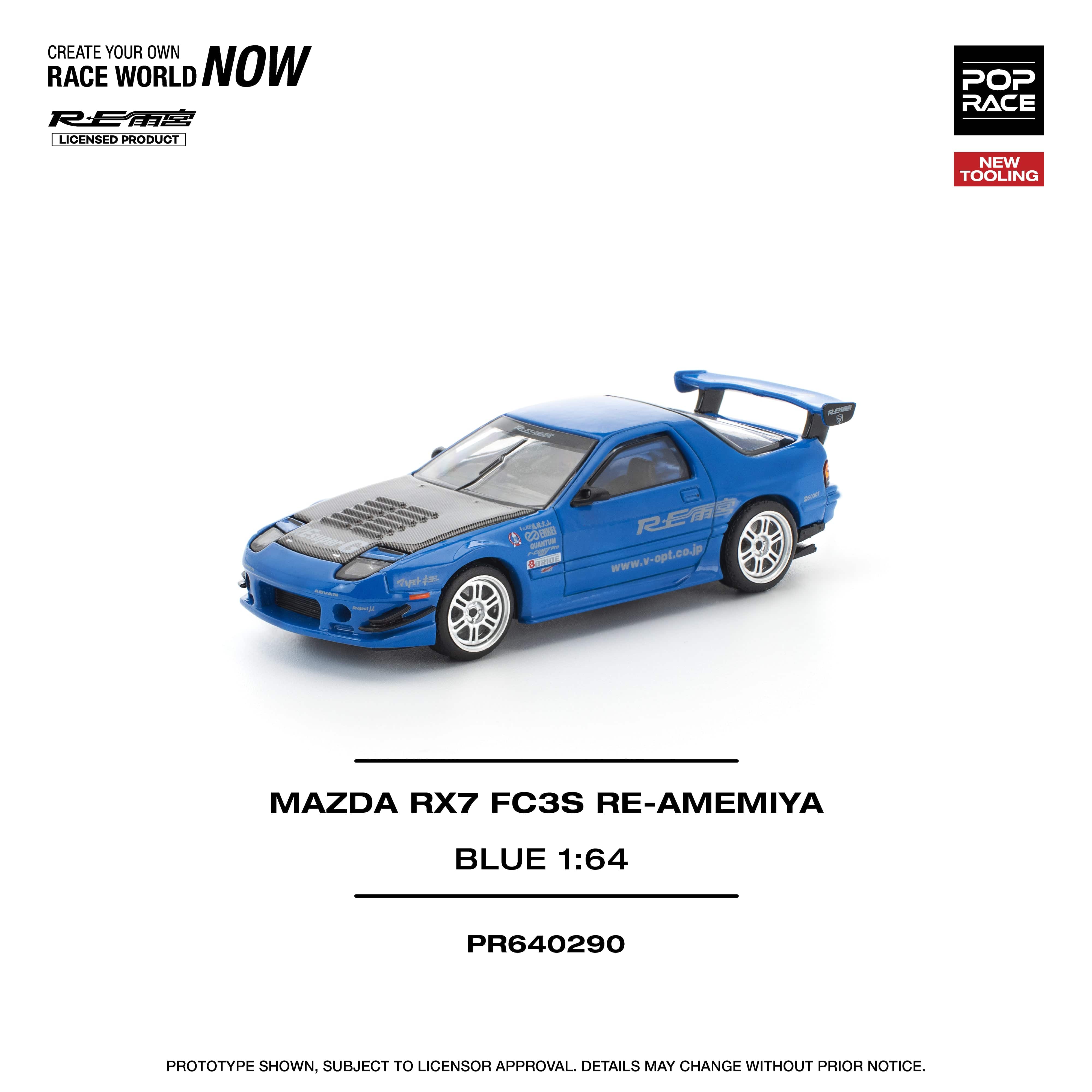 RE雨宮popMAZDA RX7 FC3S/RX8/RX7 FD3S 3台セット Mazda RX-7 FC3S Re-Amemiya Blue 1/64 Pop Race – Hanz Driven