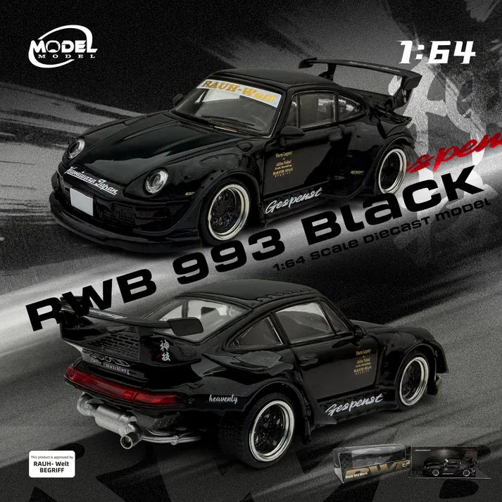 Porsche 911 993 RWB Black - ModelModel 1:64 MM64-RWB993-004