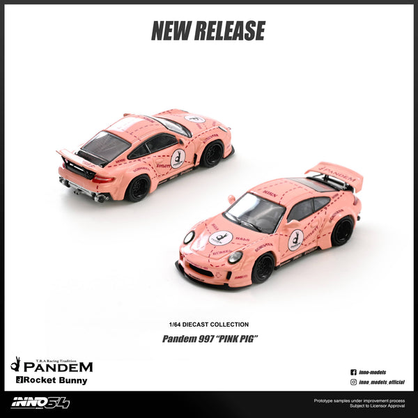 INNO イノモデル 1/64 LBWK PINK PIG PRE-ORDER) Porsche 911 997 Pandem Pink Pig Inno64 1/64 scale