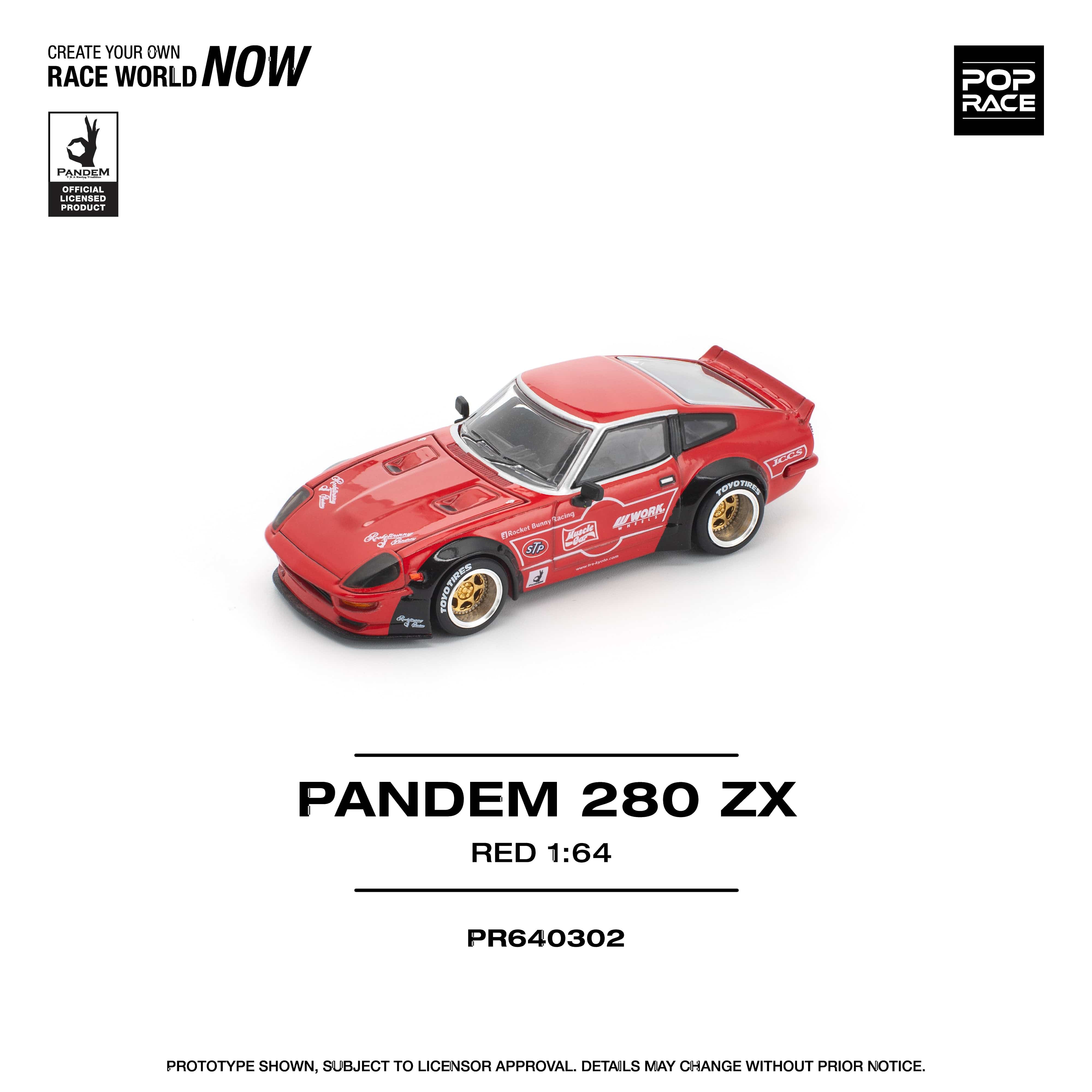 Pre-order) Datsun Pandem 280ZX Red Pop Race 1/64 scale – Hanz Driven