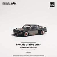 Skyline GT-R V8 Drift Hakosuka Dark Chrome 1/64 Pop Race PR640097