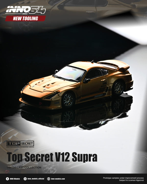 Toyota Supra V12 Top Secret Gold Inno64 1/64 scale