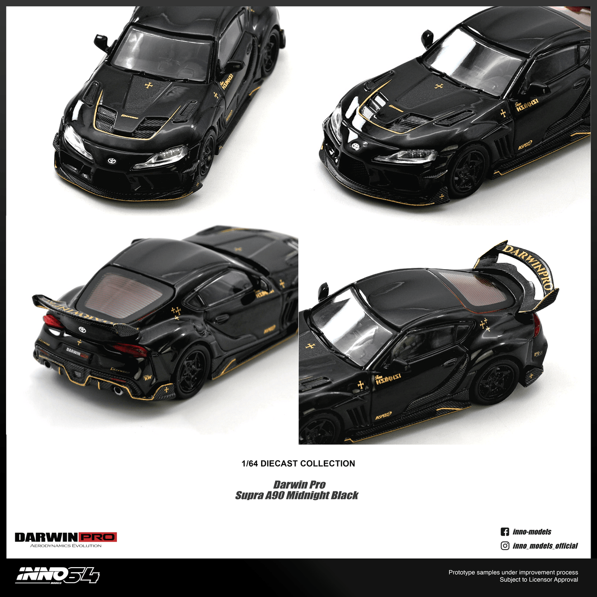 Toyota Supra A90 Darwin Pro Gloss Black Inno64 1/64 scale