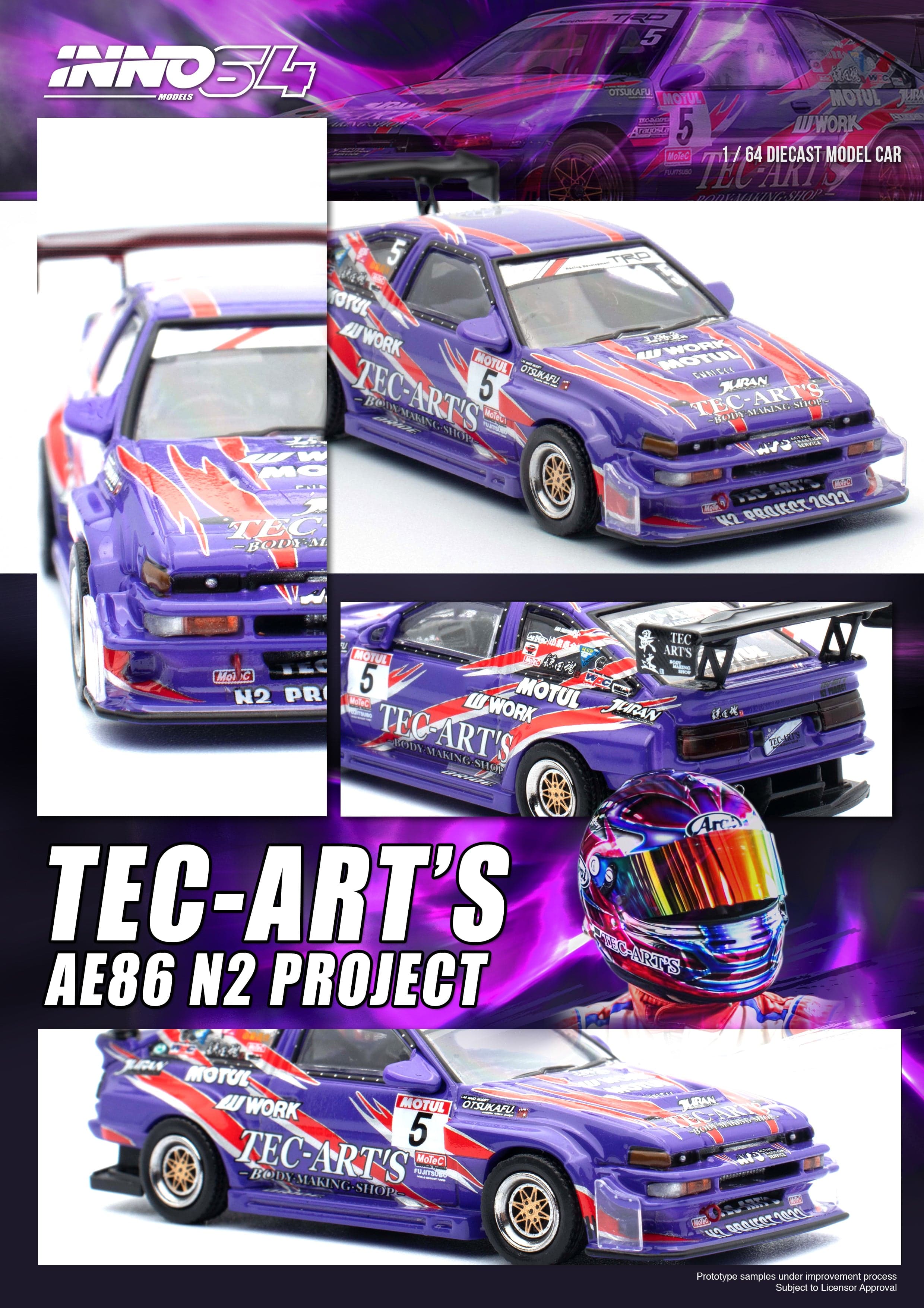 TOYOTA Sprinter Trueno AE86 N2 Project by Tec-Art's Inno64 1/64