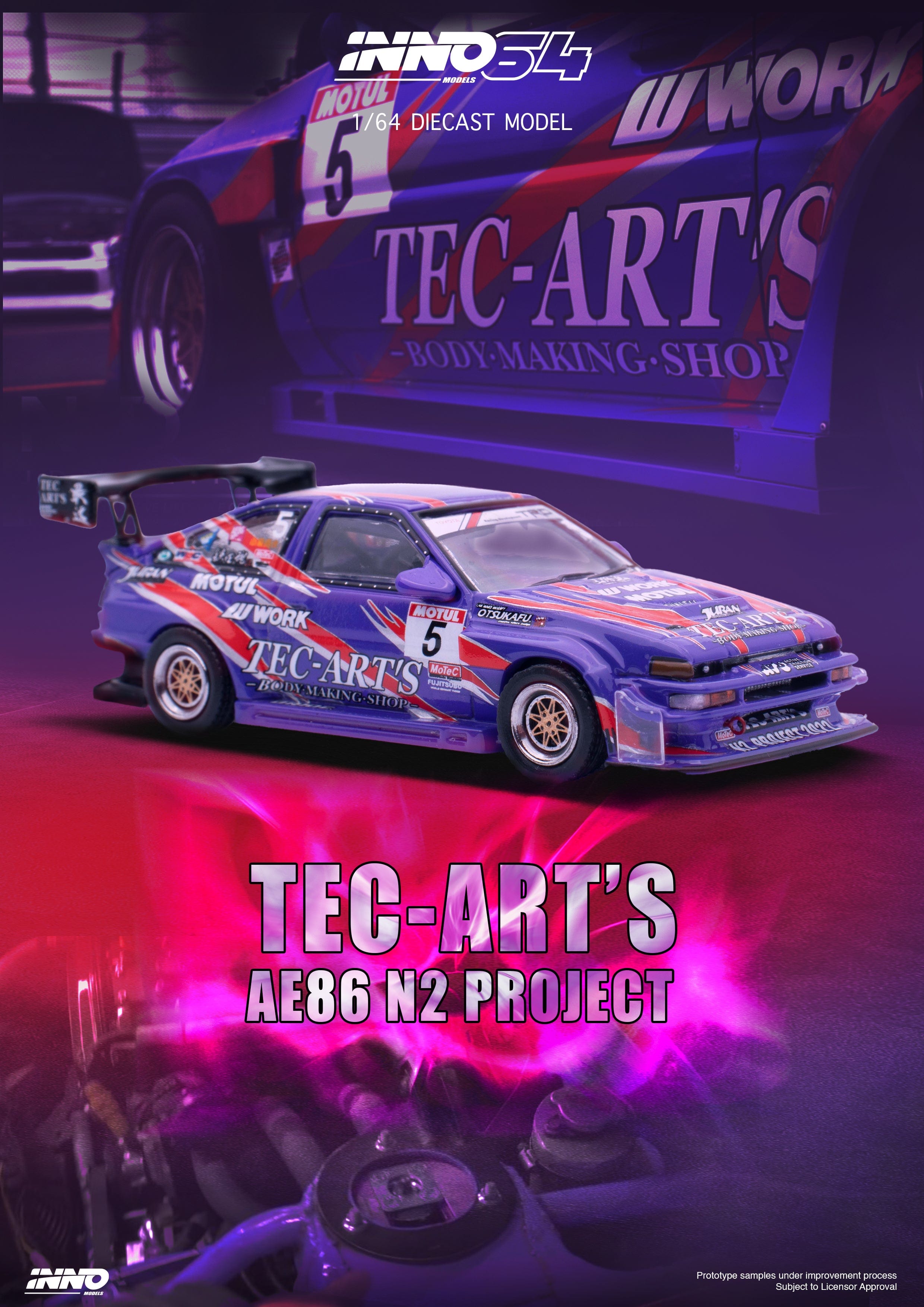 ミニカー 1/64 TEC-ART'S AE86 N2 PROJECT TOYOTA Sprinter Trueno AE86 N2 Project by Tec-Art's Inno64 1/64