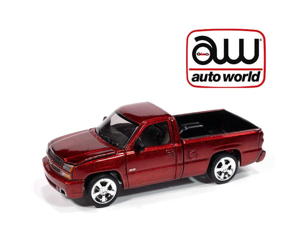  2005 Chevrolet Silverado SS Custom Single Cab Version B – Candy Apple Red Metallic Auto World 1/64 scale