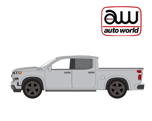 2026 Premium Release 1B 2019 Chevrolet Silverado High Country Silver Solid Pack Auto World 1/64 scale