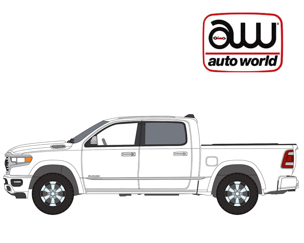 2026 Premium Release 4B 2020 Dodge Ram 1500 Limited Bright White Auto World 1:64
