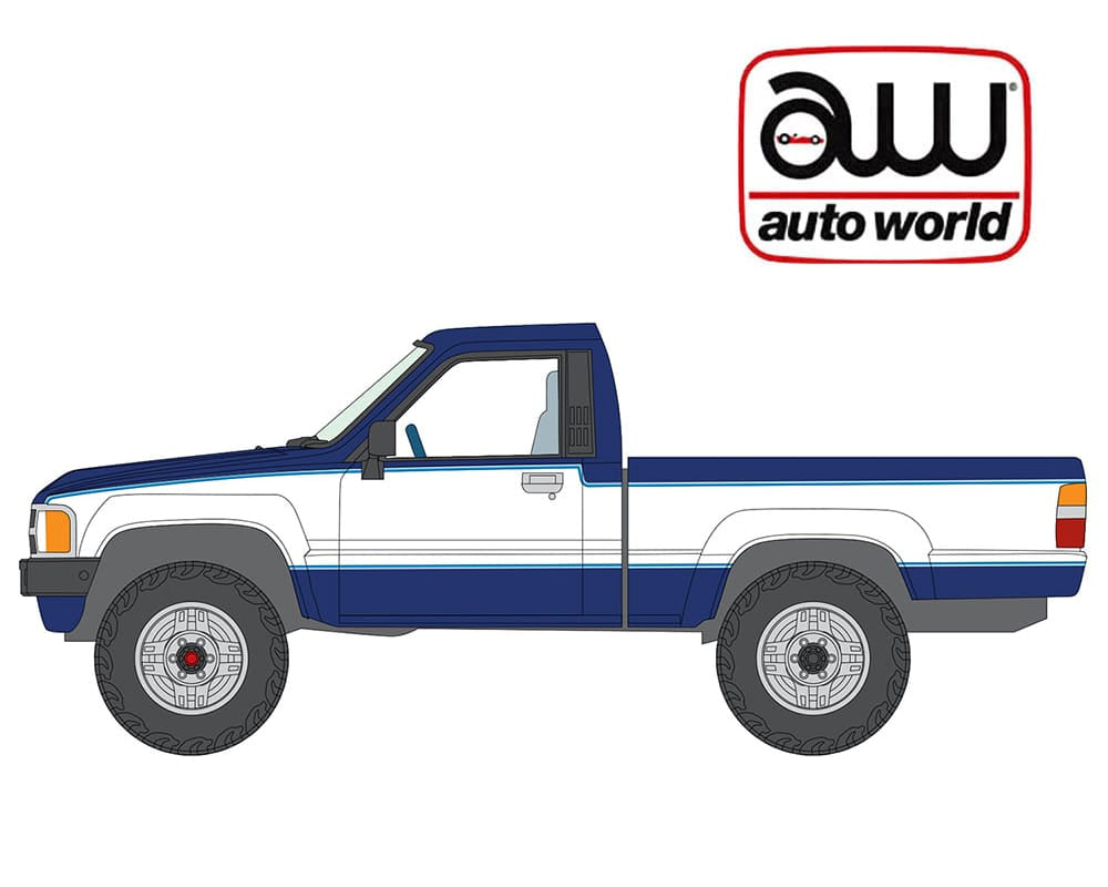 1984 Toyota SR5 Pickup Truck Dark Blue Metallic & White Auto World 1:64 2026 Premium Release 5A
