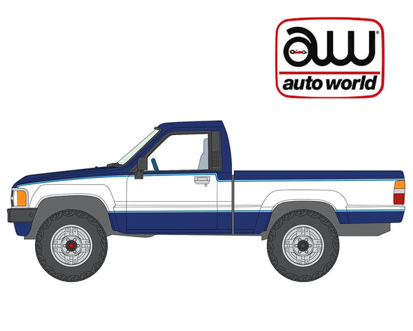 1984 Toyota SR5 Pickup Truck Dark Blue Metallic & White Auto World 1:64 2026 Premium Release 5A