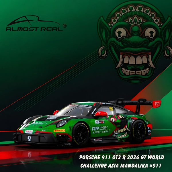 (PRE-ORDER) Porsche 911 GT3 R GT World Challenge Asia Mandalika 2026 No. 911 Almost Real 1/64 640006021