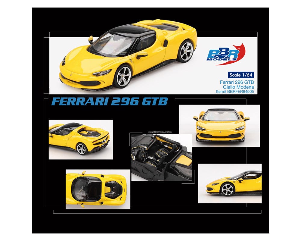 BBR Models 1:64 Ferrari 296 GTB Giallo Modena Yellow Limited