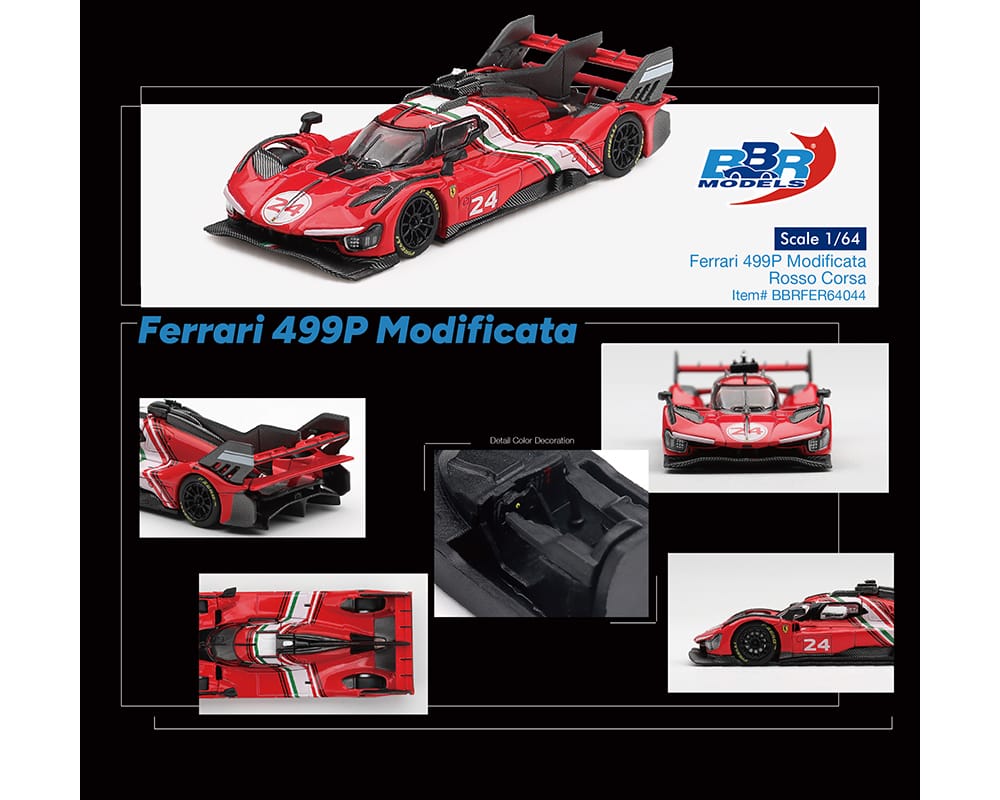 Ferrari 499P Modificata Rosso Corsa Red BBR 1/64 BBRFER64044