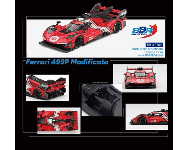 Ferrari 499P Modificata Rosso Corsa Red BBR 1/64 BBRFER64044