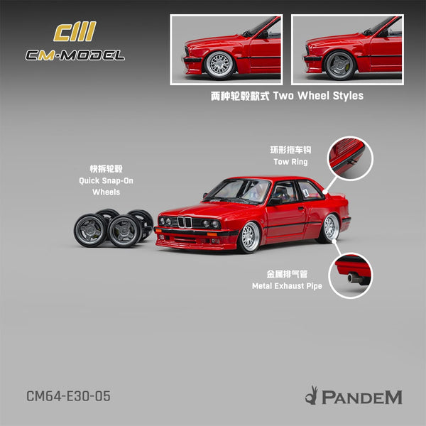 (PRE-ORDER) BMW Pandem M3 E30 Bright Red CM Model 1/64 CM64-E30-05