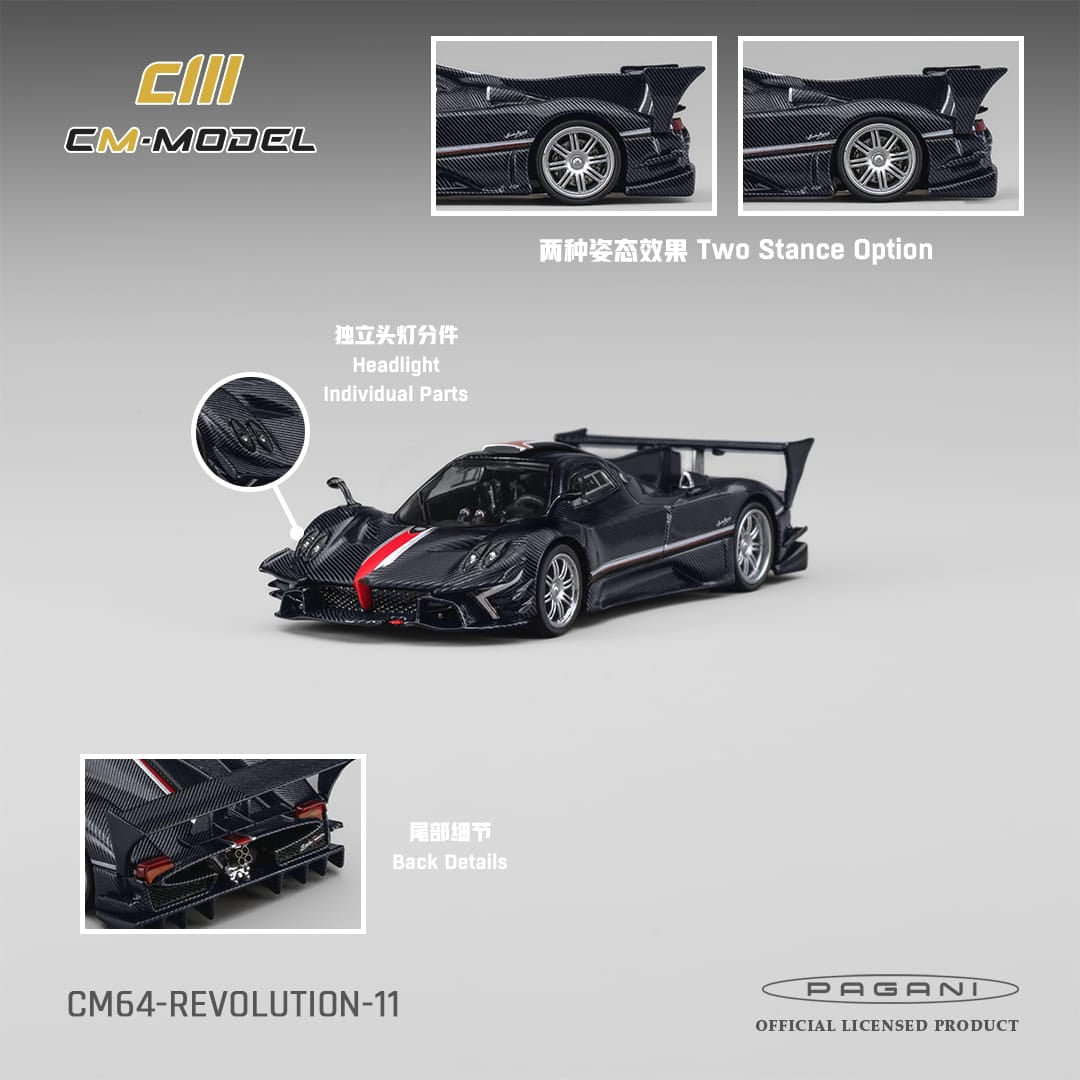 (PRE-ORDER) Pagani Zonda Revolucion Navy Carbon Fiber CM Model 1/64 CM64-REVOLUTION-11