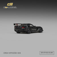 (PRE-ORDER) Dodge Viper ACR ZBII Black with Red Racing Stripes CM Model 1/64 CM64-ViperZBII-02A