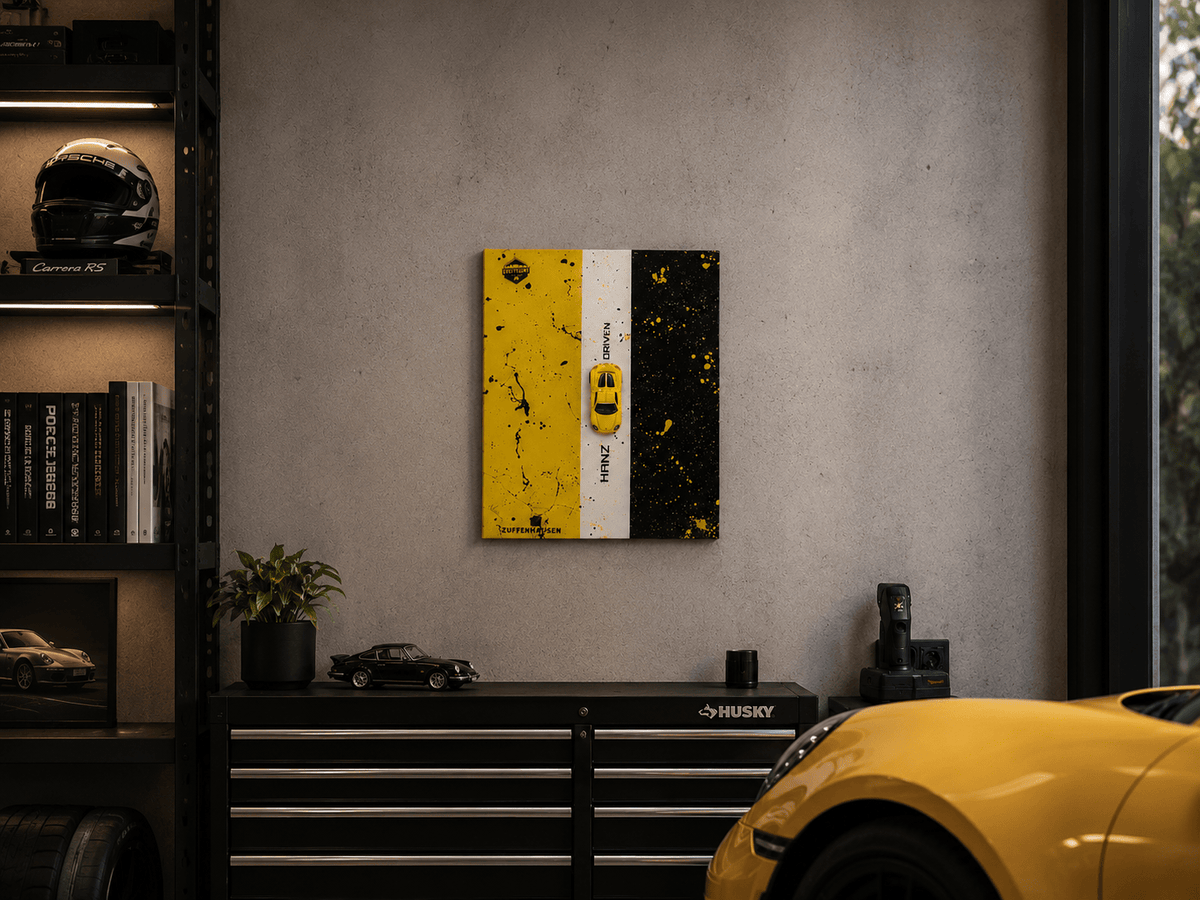 Porsche Carrera GT – Timeless Legacy | Original 3D Mixed-Media Automotive Wall Art (9 × 12")