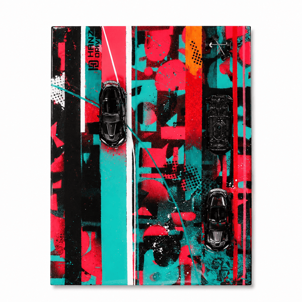 Supra Noir - Street Code | Original 3D Mixed-Media Automotive Wall Art (9 × 12") automotive art