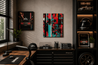Supra Noir - Street Code | Original 3D Mixed-Media Automotive Wall Art (9 × 12") automotive art