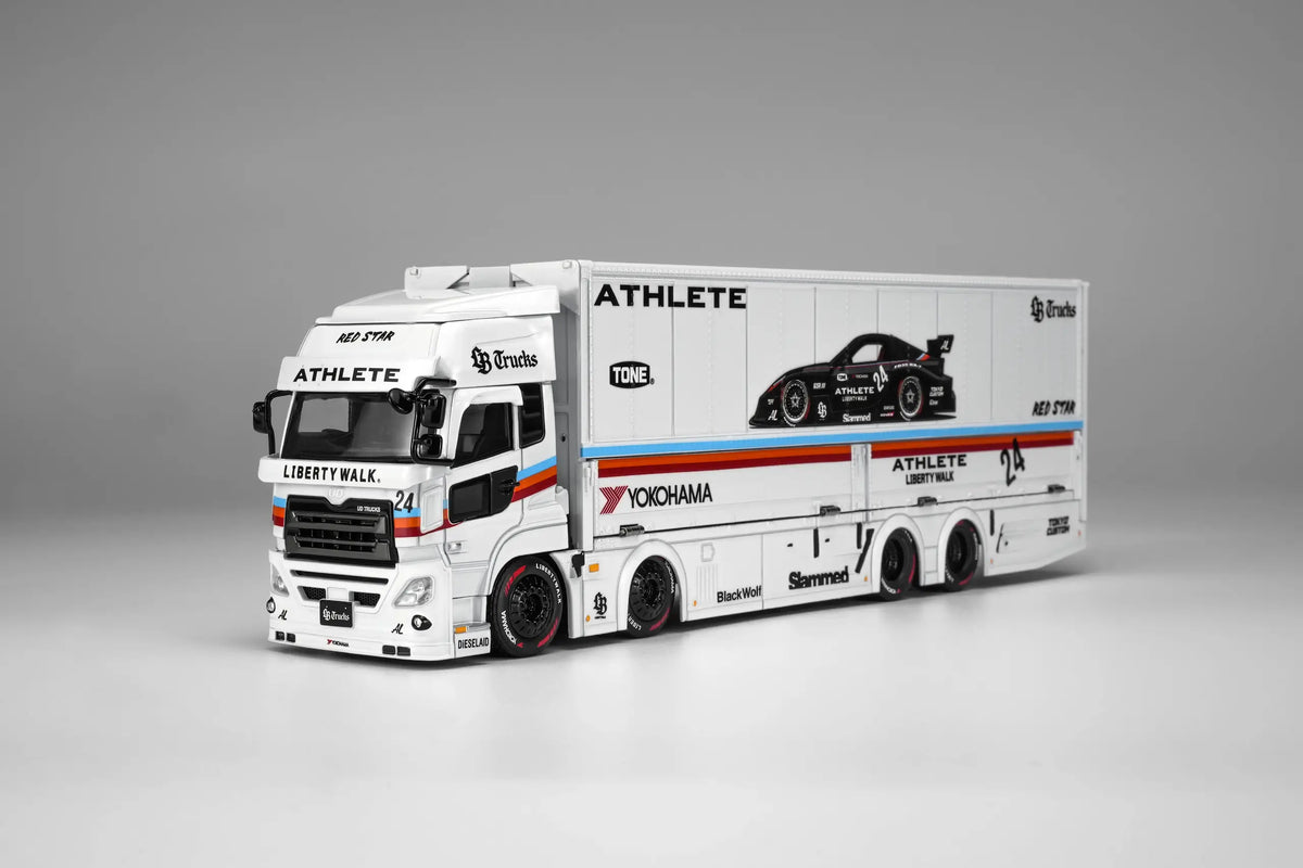 (PRE-ORDER) LB Trucks UD Quon Cargo Truck Athlete White Motorhelix 1/64 M61252
