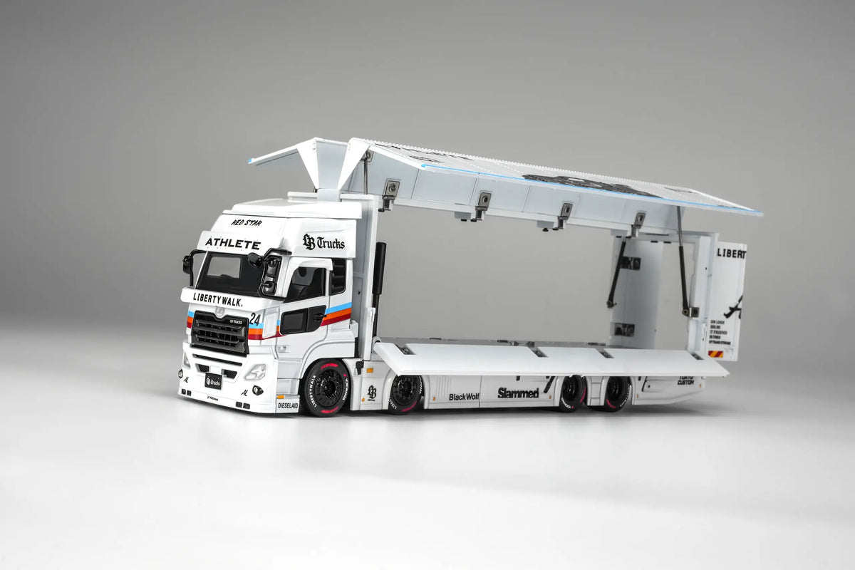 (PRE-ORDER) LB Trucks UD Quon Cargo Truck Athlete White Motorhelix 1/64 M61252