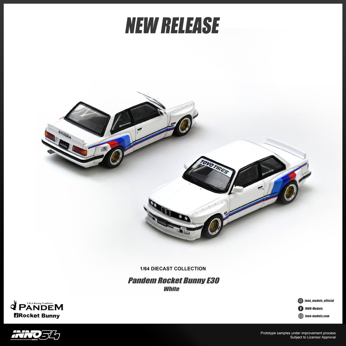 BMW E30 M3 Pandem Rocket Bunny White Inno64 1/64 scale