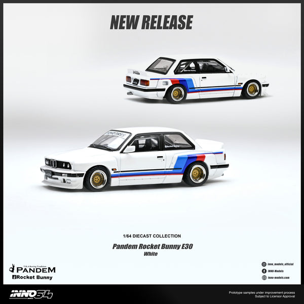BMW E30 M3 Pandem Rocket Bunny White Inno64 1/64 scale