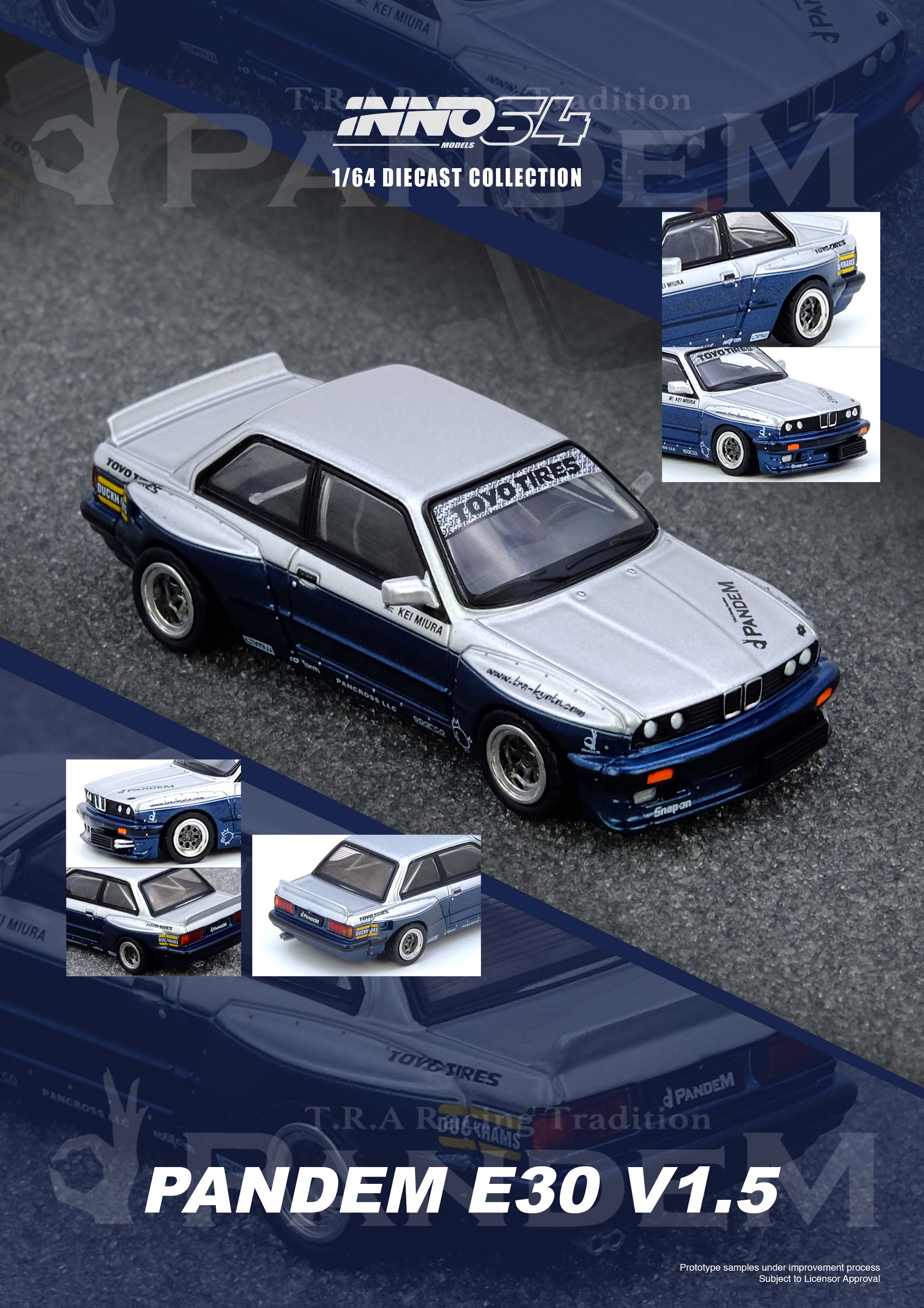 BMW E30 M3 Silver Blue Inno64 1/64 scale – Hanz Driven