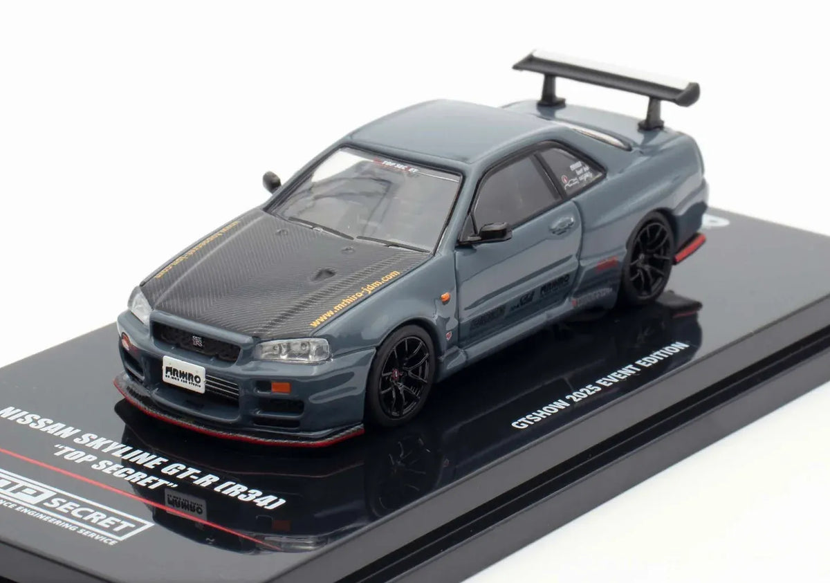 Top Secret Nissan Skyline GT-R R34 Stealth Gray GTSHOW Event Special Edition Inno64 1/64 scale