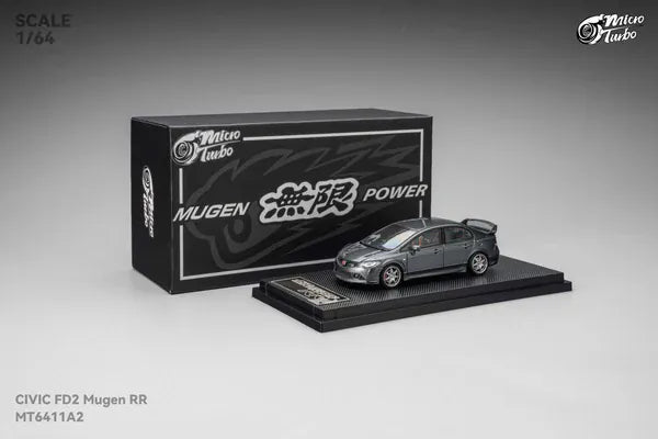 Honda Civic FD2 Custom MUGEN RR - Metallic Grey - MicroTurbo - 1/64 MT6411A2