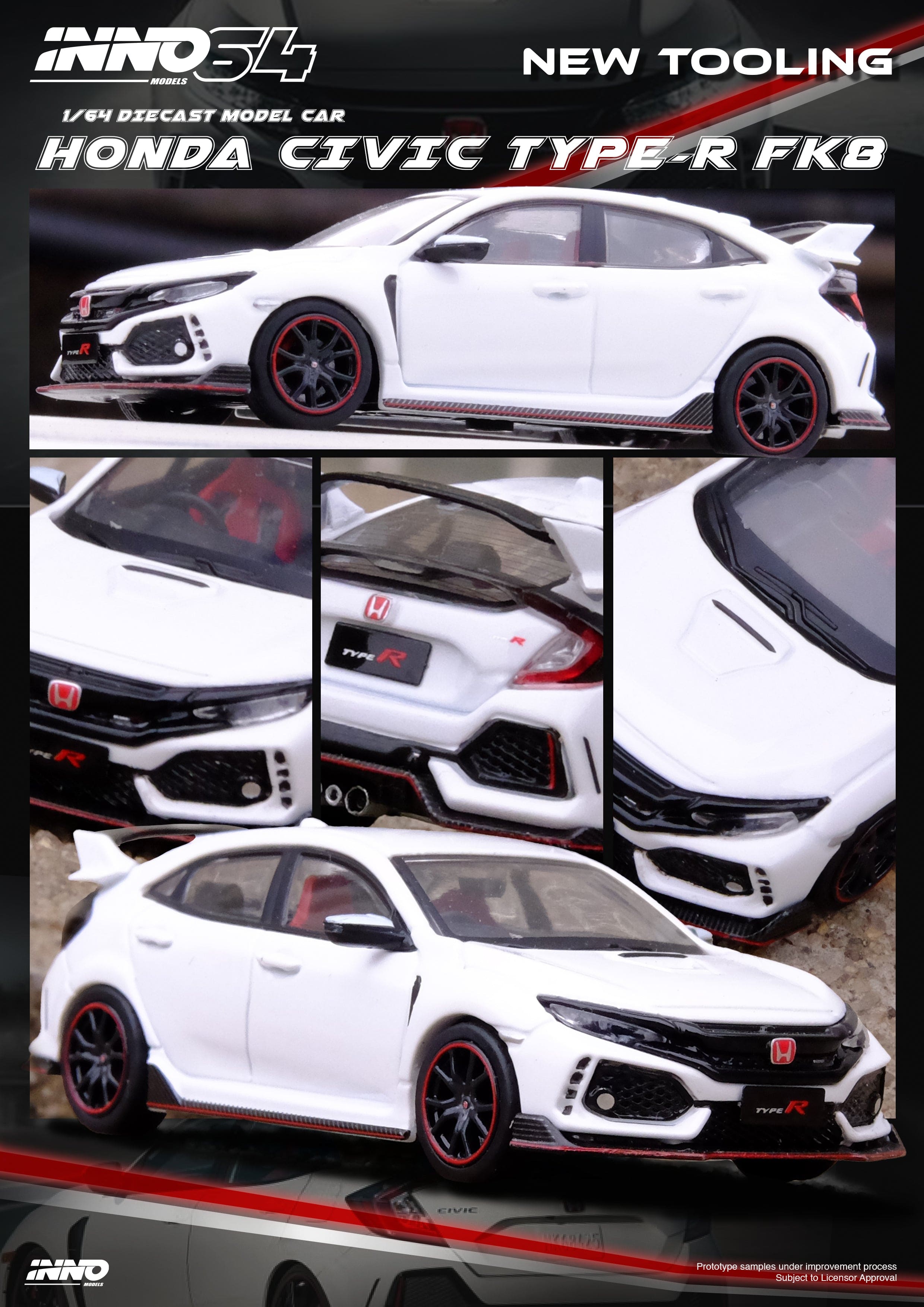 Honda Civic Type R 2台セット Honda Civic Type R FK8 White Inno64 1/64 scale – Hanz Driven