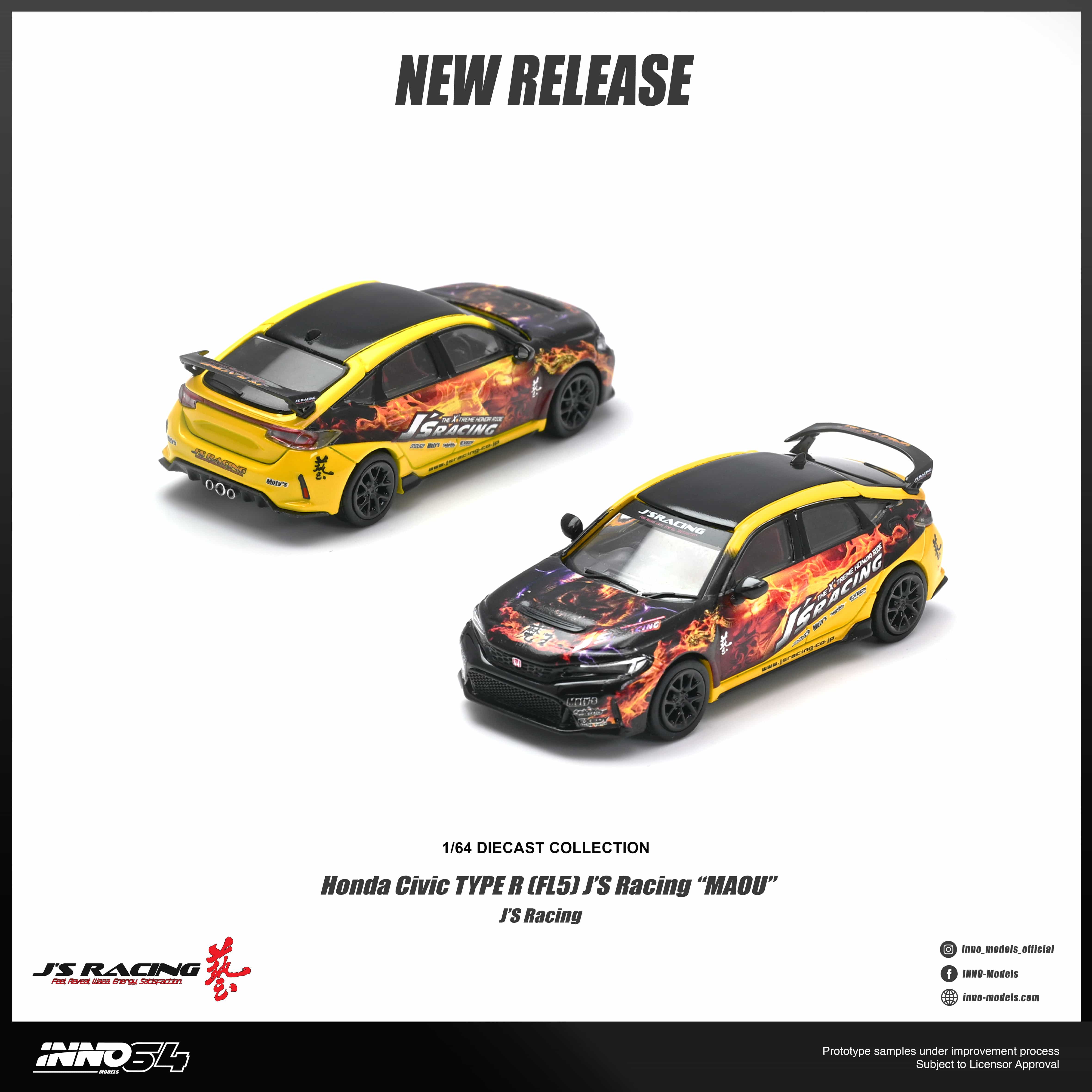 PRE-ORDER) Honda Civic Type R FL5 J's Racing Maou Inno64 1/64