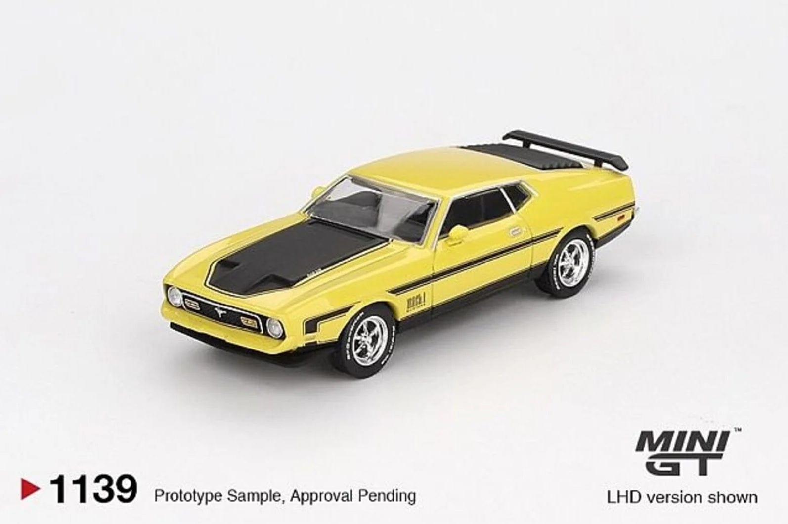 1971 Ford Mustang Mach1 Grabber Yellow Mini GT 1:64 – Hanz Driven