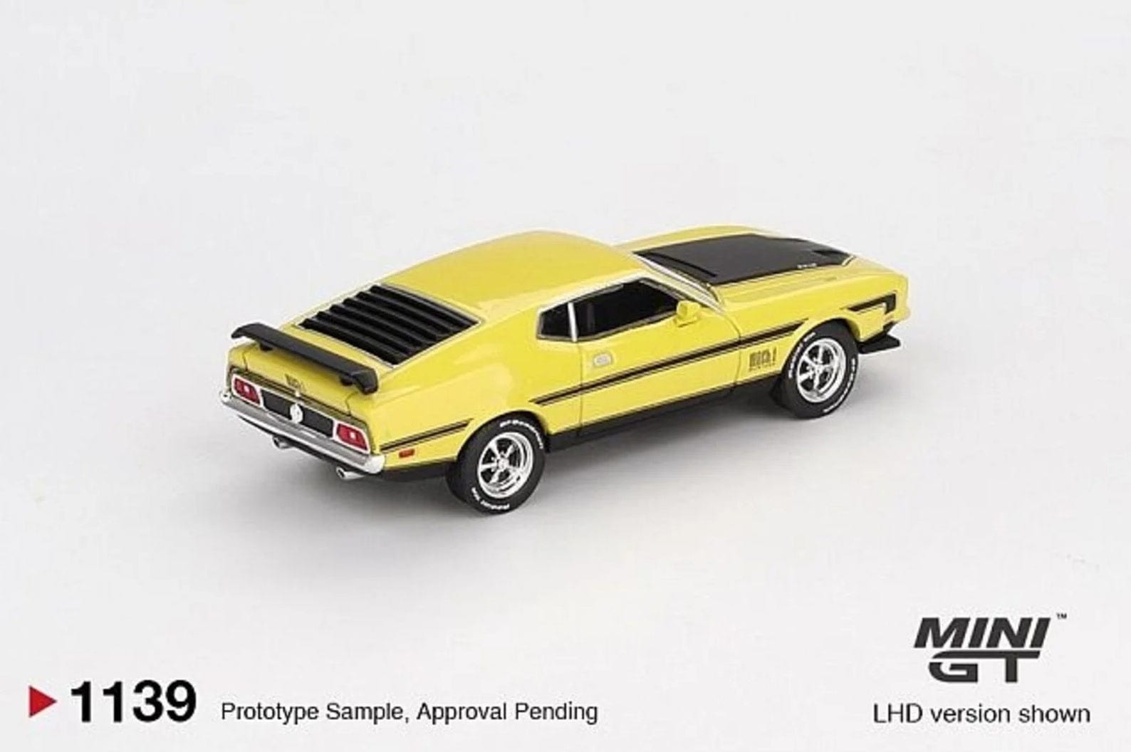 1971 Ford Mustang Mach1 Grabber Yellow Mini GT 1:64 – Hanz Driven