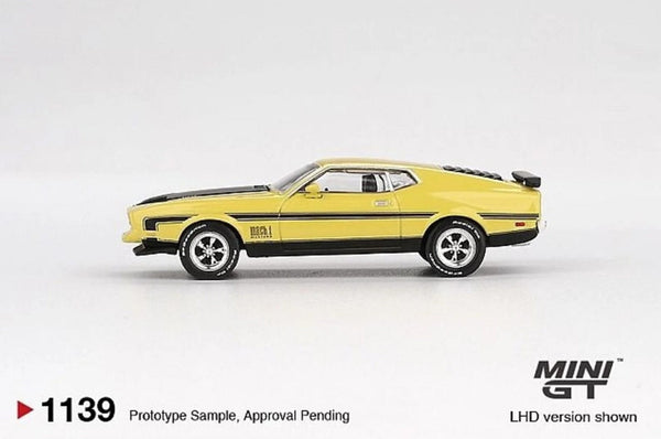 1971 Ford Mustang Mach1 Grabber Yellow Mini GT 1:64 – Hanz Driven