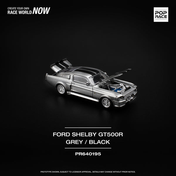 Ford Mustang Shelby GT500R Grey Black Pop Race 1/64 scale