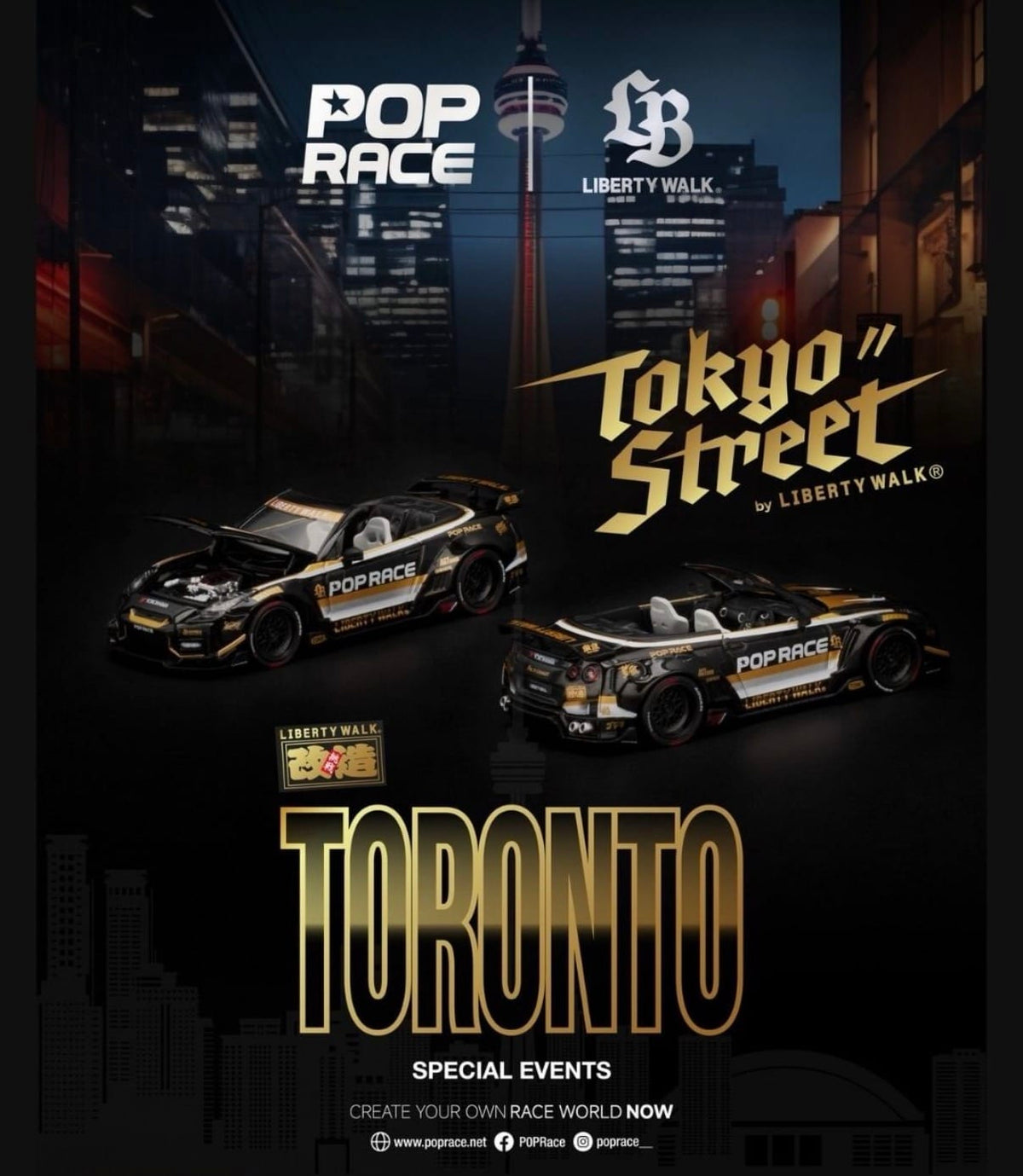 Nissan Skyline R35 LB-Works Final Edition Black Canada Diecast Expo 2026 Event Edition Pop Race 1/64 PR640577
