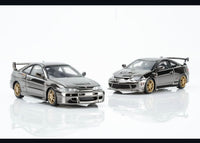 Honda Integra Type R DC2 & DC5 Mugen Customized Black Chrome 2-Car Set Numbered Motorhelix TMCS 2026 Limited Edition 499pcs made