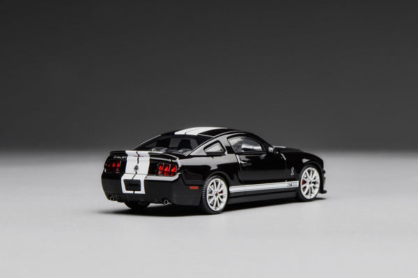 Ford Mustang Shelby GT500 Super Snake 2007 Black with White Stripe Motorhelix x Greenlight 1:64