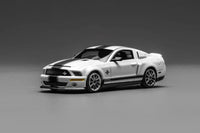 Ford Mustang Shelby GT500 2007 Super Snake Performance White with Black Dual Stripes Motorhelix x Greenlight 1:64
