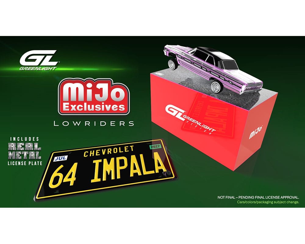 (PRE-ORDER) Lowriders 1963 Chevrolet Impala SS w/ Mini Metal License Plate Candy Purple Mijo Exclusives Greenlight 1:64 51757-C